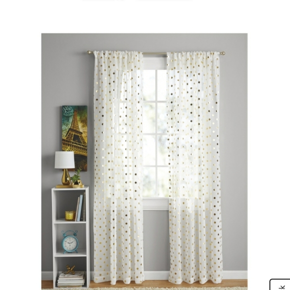 Polka dot sheet curtain 84" panel